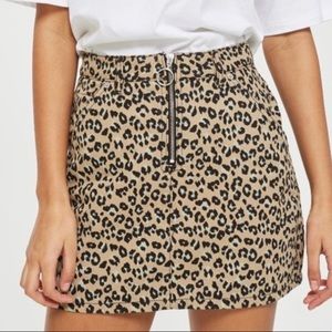 Top shop leopard mini zip up